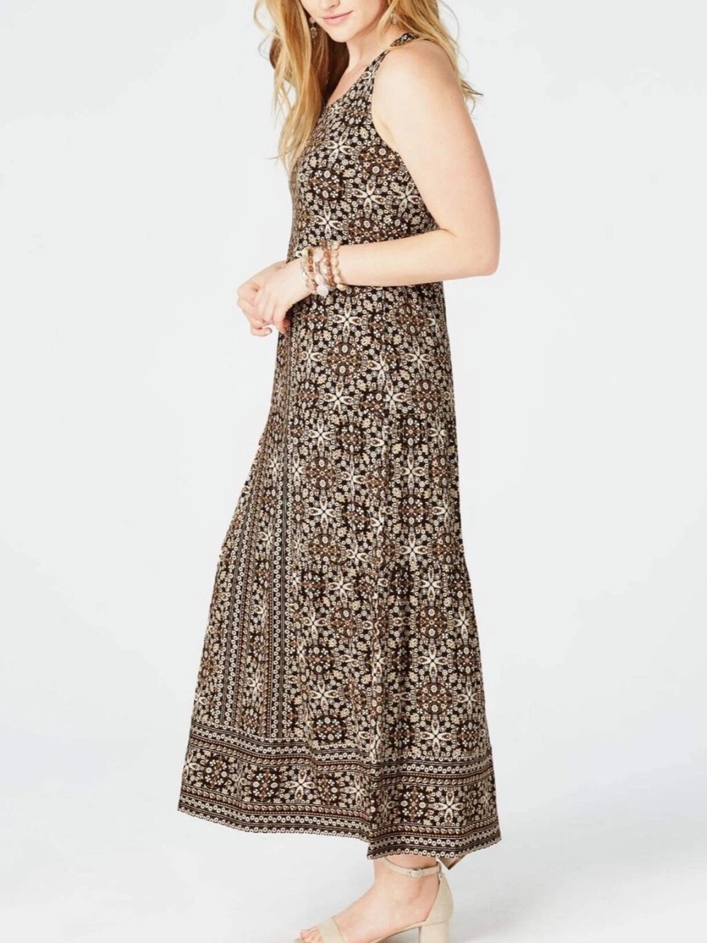 NWT J. Jill Kona ST Geometric Cross-Back Knit Midi Dress SZ LP - Picture 3 of 11